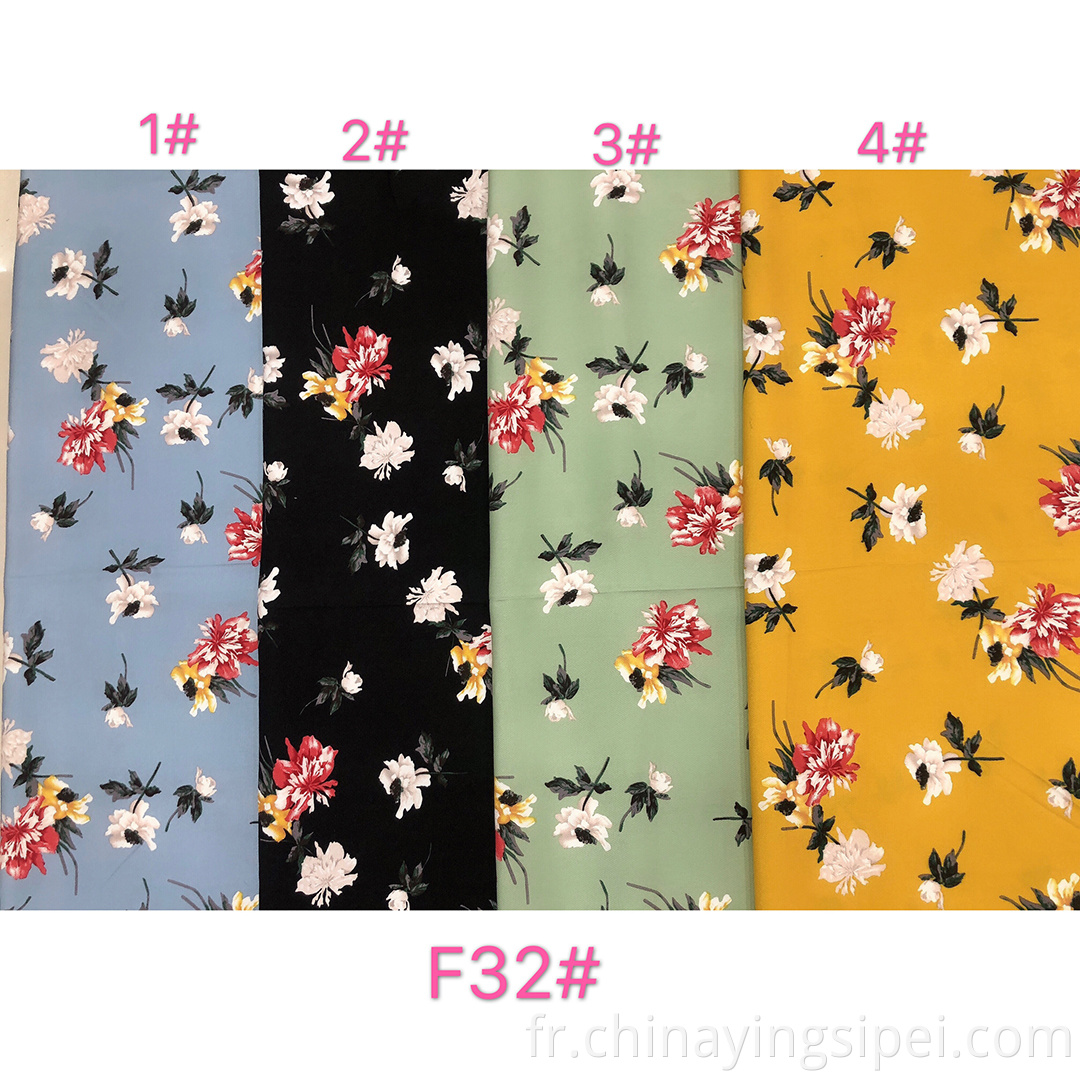 Tissu floral imprimé personnalisé professionnel 100% rayonne